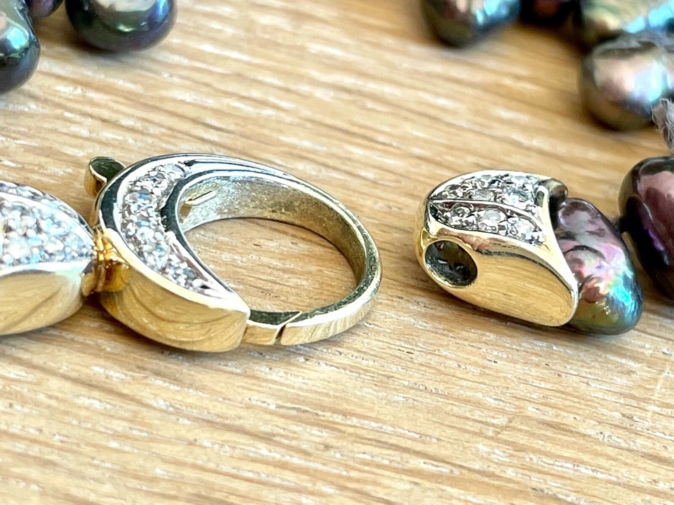 SÜSSWASSERPERLEN KETTE mit 585/ 14 K GOLD mit 0.70 ct. DIAMANTEN