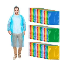 Handepo 200 Pcs Adults Rain Ponchos Bulk Disposable Rain Ponchos with Hood Em...