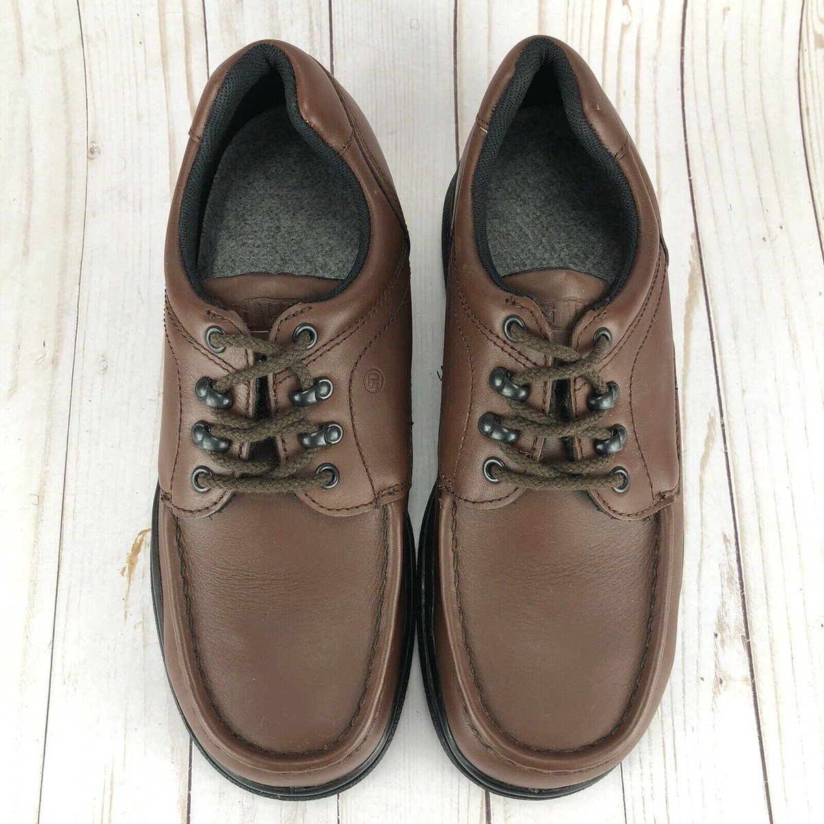Red Wing Shoes Mens Sz 7.5 Brown Oxford Work Moc‎ Toe Safety Steel Oil Resistant Red Wing Heritage Shop Moc Oxford #8077 in Copper Rough  main image 3