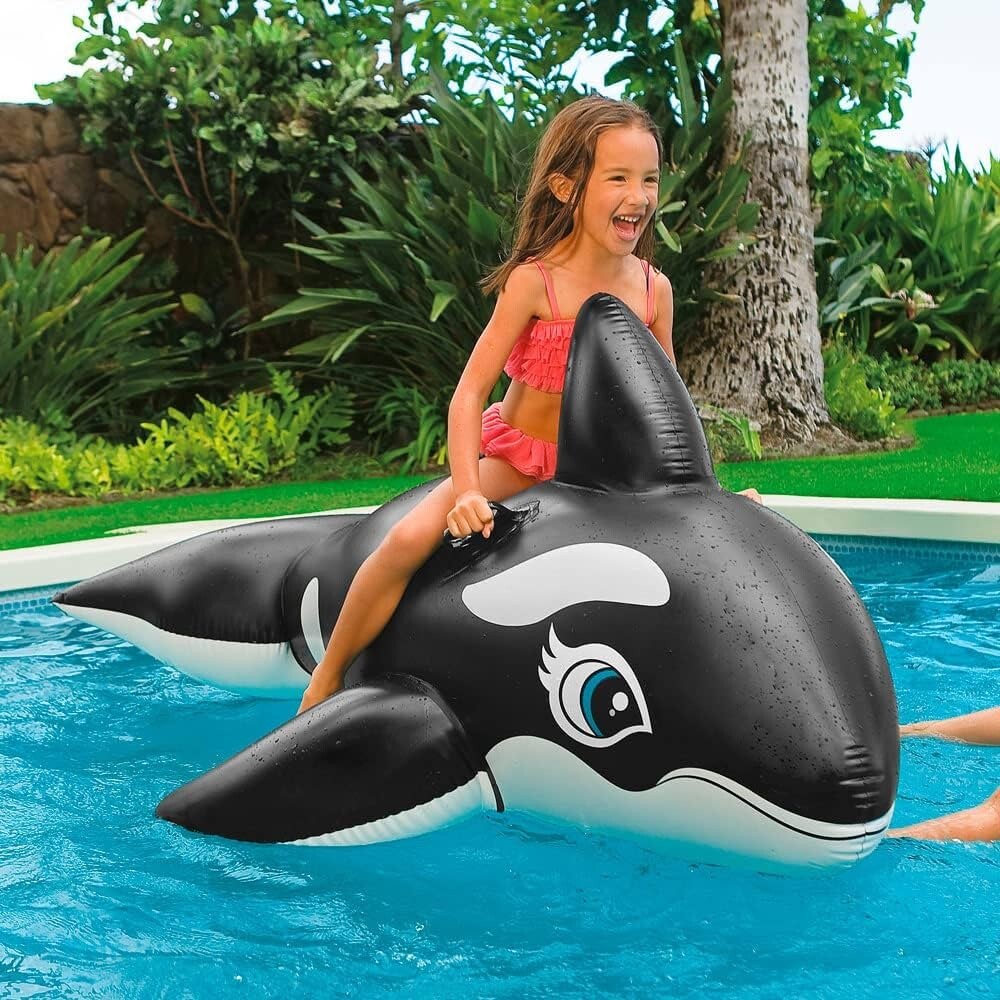 58561EP Intex Whale Ride On Inflatable Pool Floaty, 76