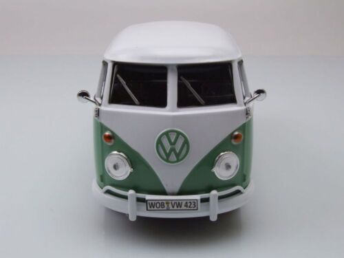 VW T1 Bus DoKa Pritsche Verde Blanco Modelo De Coche 1:24 MotorMax - Imagen 5 de 8