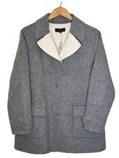 Nwt Talbots Gray Winter White Lined Wool Coat Msrp $349 Size - 14p