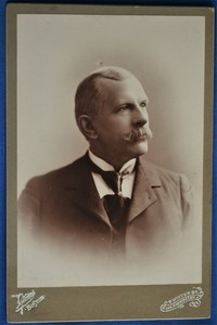 Cabinet Photo Man White Hair Mustache Glines Boston Massachusetts