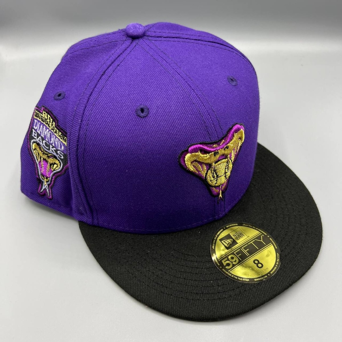 Arizona Diamondbacks Hat Men 8 Purple Black 59Fifty New Era Fitted