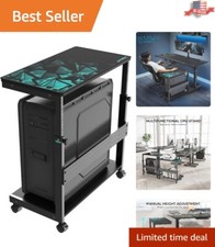 Computer Stand - ATX-Case CPU Holder - Mobile PC Laptop Standing Table - Black