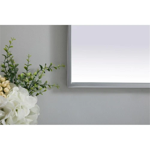 Elegant Decor Ayra 27x30" Arch Modern MDF Wood/Iron Mirror in Silver - Picture 6 of 9