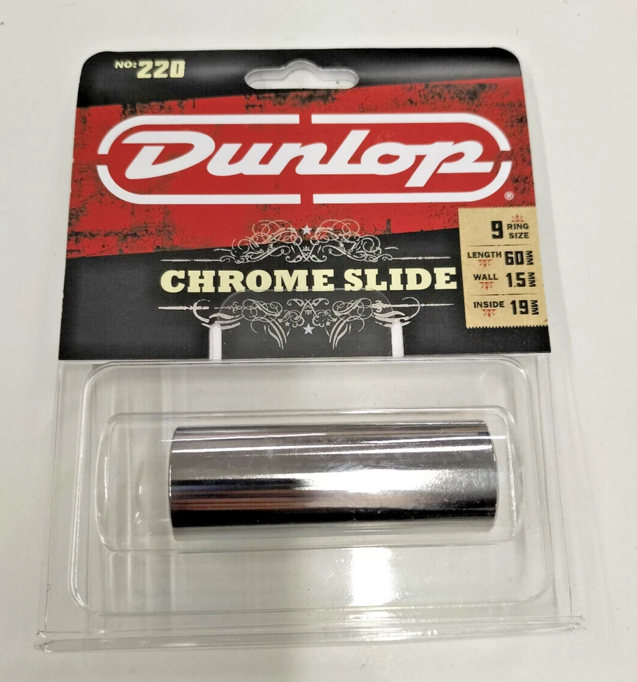 Dunlop Slide Acciaio Cromato Medium 220 x Chitarra Elettrica 19 x 22 x 60 mm - Immagine 3 di 4