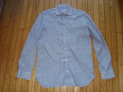 GIAMPAOLO HERREN LEINEN HEMD GR 15 1/2 ODER 40 MADE IN ITALY KAUM GETRAGEN! - Bild 2 von 10