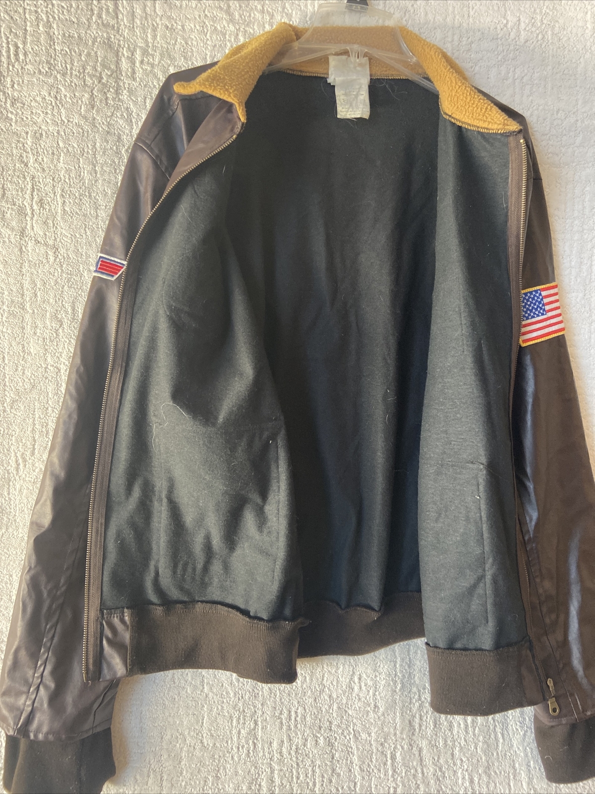 Top Gun Tom Cruise Brown Bomber Leather Jacket Air Fo… Gem
