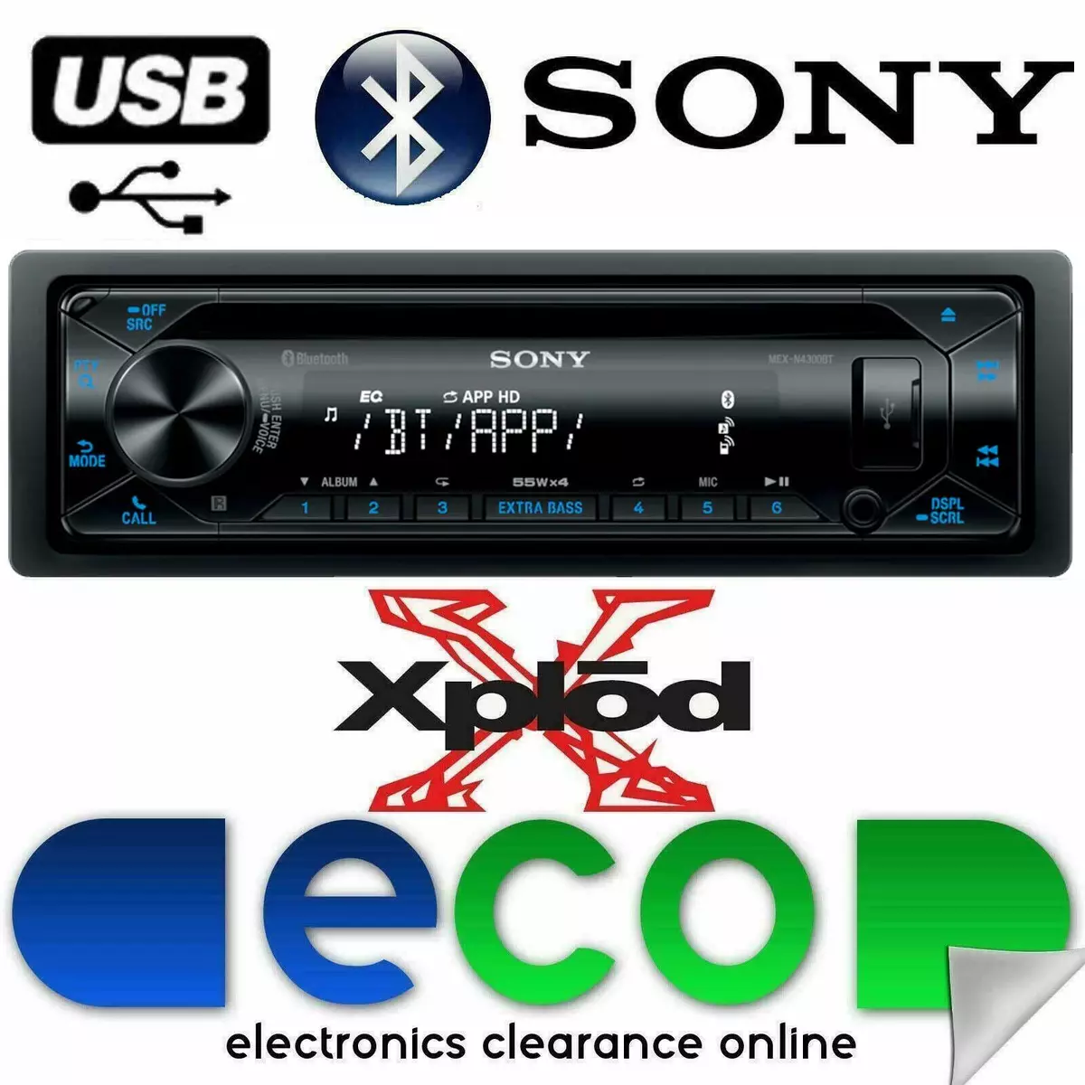 SONY Xplod MEX N4300BT Bluetooth CD MP3 Car Stereo Radio USB Aux 2