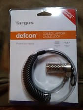 NIB Targus Defcon compact Design Coiled Laptop Cable Lock - Free Ship PA417UCCL