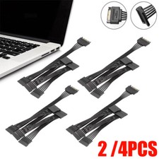 For HDD SSD SATA Power 15 Pin 1 Male To 5 Female Splitter Hard Drive Cable 2/4Pc