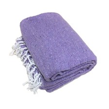Mexican Blanket Violet Light Purple Yoga Blanket Serape Falsa Large Baja Throw