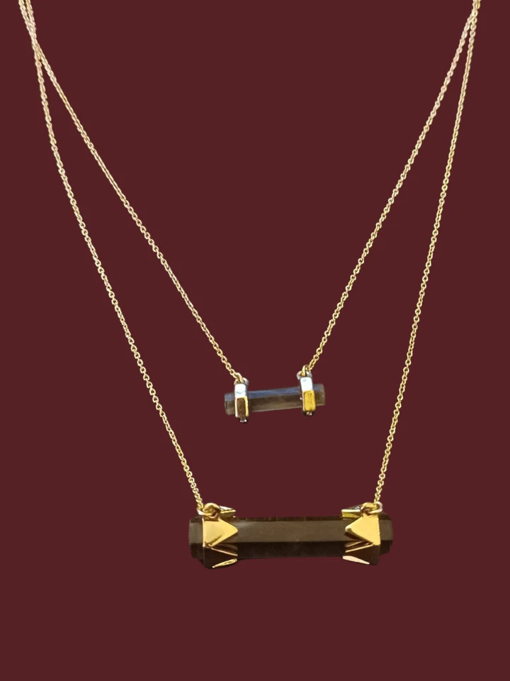 House Of Harlow золотистый двойной слой акриловый серый подвеска ожерелье с Ярлыками