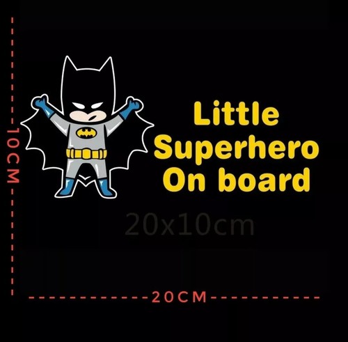 "Pegatina a bordo ""LITTLE SUPER HERO ON BOARD" Hulk Batman Iron Man Marvel. - Imagen 7 de 11
