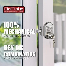 Keyless Entry Door Lock Deadbolt Keypad Mechanical Stainless Steel (Code or Key)