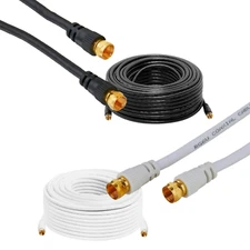 RG6 Coaxial Digital Cable Extension for Satellite TV VCR Video 25 50 100 ft