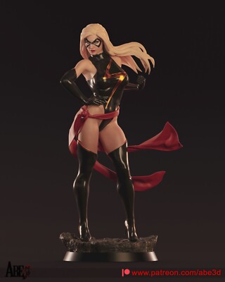 Abe3D Ms Marvel 1/6 1/4 scale printed resin model unpainted DIY kit