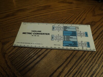Vintage Vari-Line Metric Converter  Calculator No. MC 150  8-1/2'' Long   USA