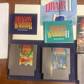  Dragon Warrior 1,2,3,4 NES, with manuals and other paper work for 2 and 4. 