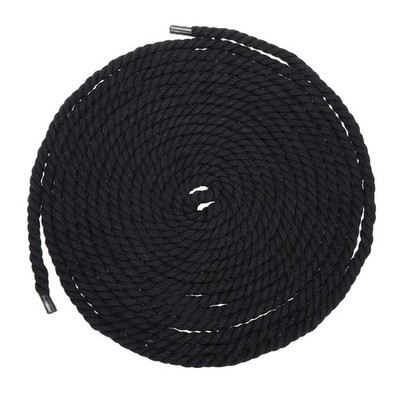 6mm x 18 Ft Black Cotton Rope 3 Strand Twisted Braided Thick Macrame Cord