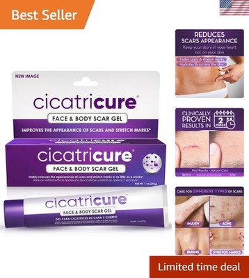 Advanced Scar Gel for Face & Body - Proven Results in 2 Weeks, Scar Treatment...