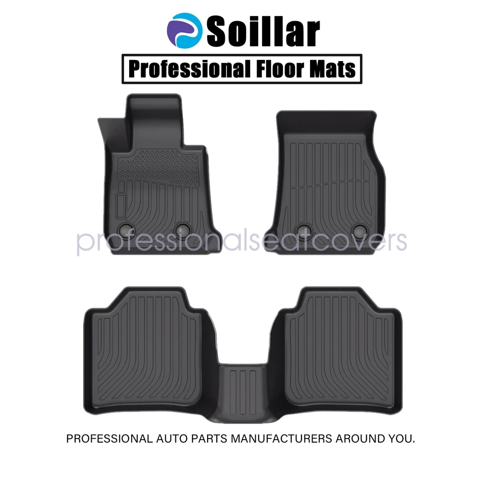 Fits 2012-2018 BMW 3 Series F30 AWD TPE 3D Front & 2nd Row Floor Mats Liner Set - Изображение 2 из 4