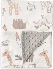 BORITAR Baby Blanket Soft Minky with 30x40 Inch (Pack of 1), Brown Animals 