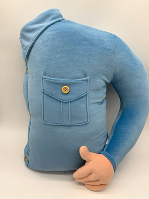 Vibrating Boyfriend Pillow Plush Snuggle Arm + Vibrator Device Blue WMG EUC Nice
