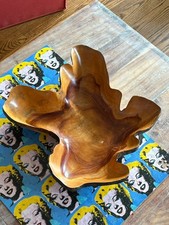 Large Handmade Natural Cut Wooden Fruit Bowl