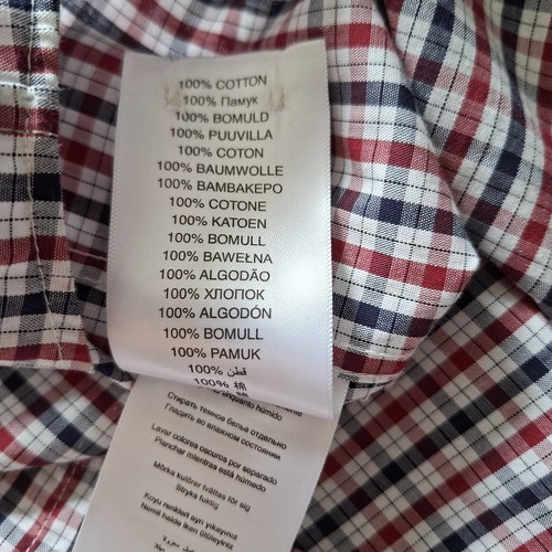 'BEN SHERMAN' XXL (25.5"P-P) SHORT SLEEVE BLUE/RED CHECK SHIRT WITH TAG. 0739 - Picture 9 of 12