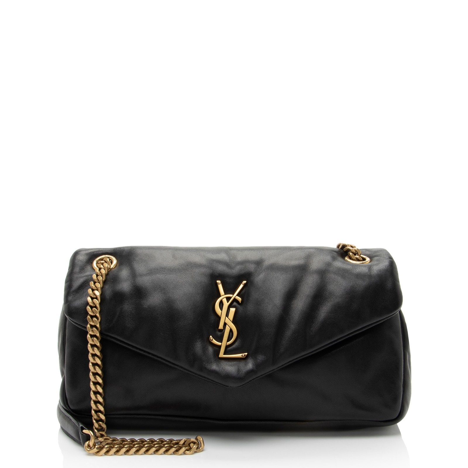 Borsa a tracolla piccola Saint Laurent in pelle di agnello monogramma Calypso