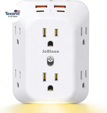 Outlet Extender Surge Protector, 6 Outlet Surge Protector Extender with 4 USB Po