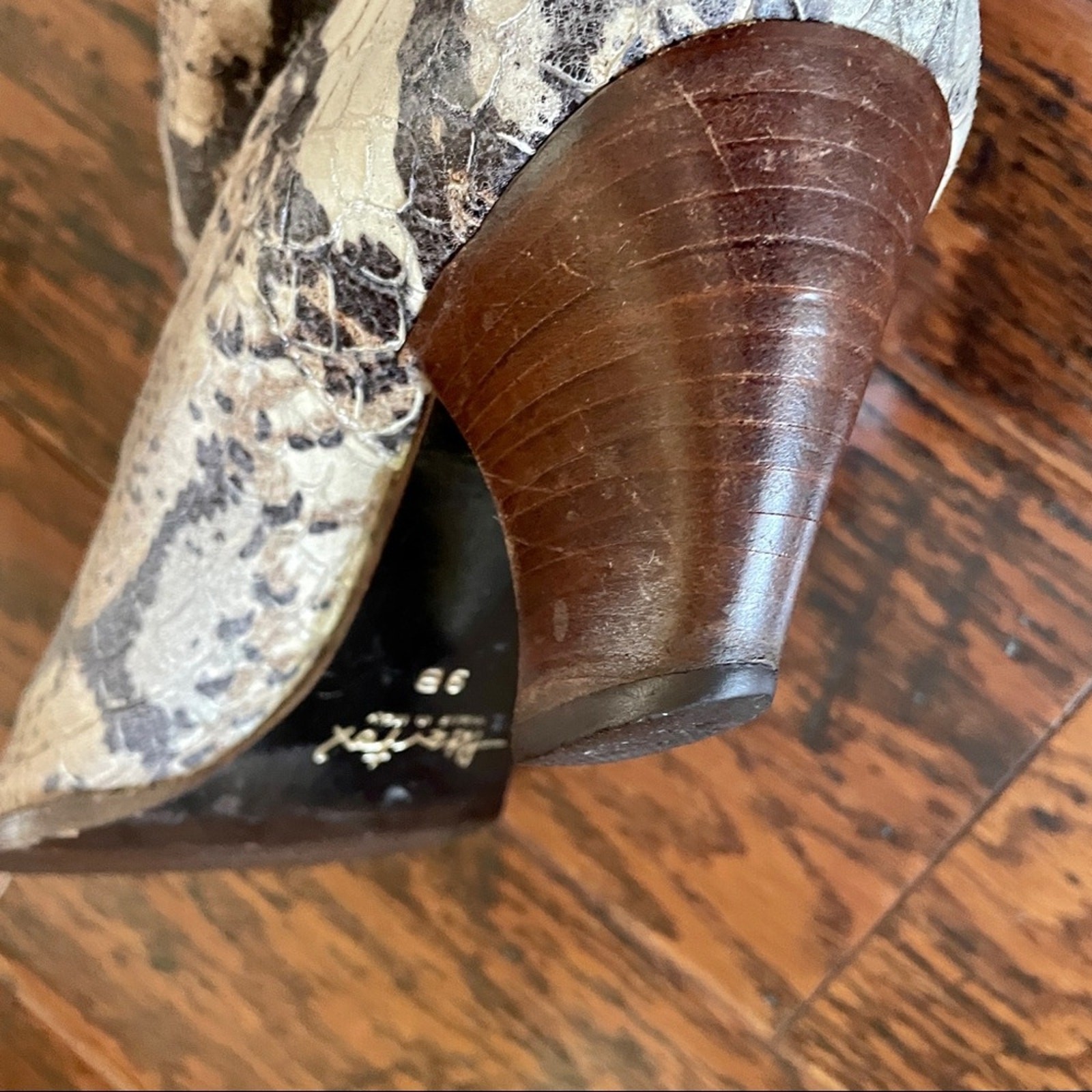 Peter Fox Python Embossed Slouchy Western Boots w… - image 11