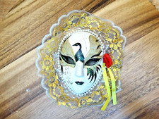 1990 Artisan Made Porcelain Ceramic Mardi Gras Jester Mask Collectable