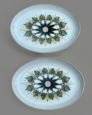 2x Denby Langley Vintage Sherwood  Stoneware oval plates 11" x 8" 28cm x 20cm