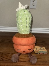 Brand New Greenhouse By Russ Plush  Vy  Cactus in Pot Toy White Flower 12  