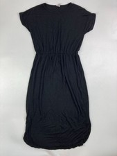 ASOS Women's 2 Black Short Sleeve Maxi Dress With Elastic Waist