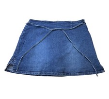 Y2K Stretchy Denim Mini Skort Steam Brand Size 16 Vintage 35-38 Inch Waist