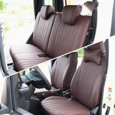 Spandex/PU Car Front and Back Row Seat Cover for Suzuki Jimny 4Door 2023+ Coffee