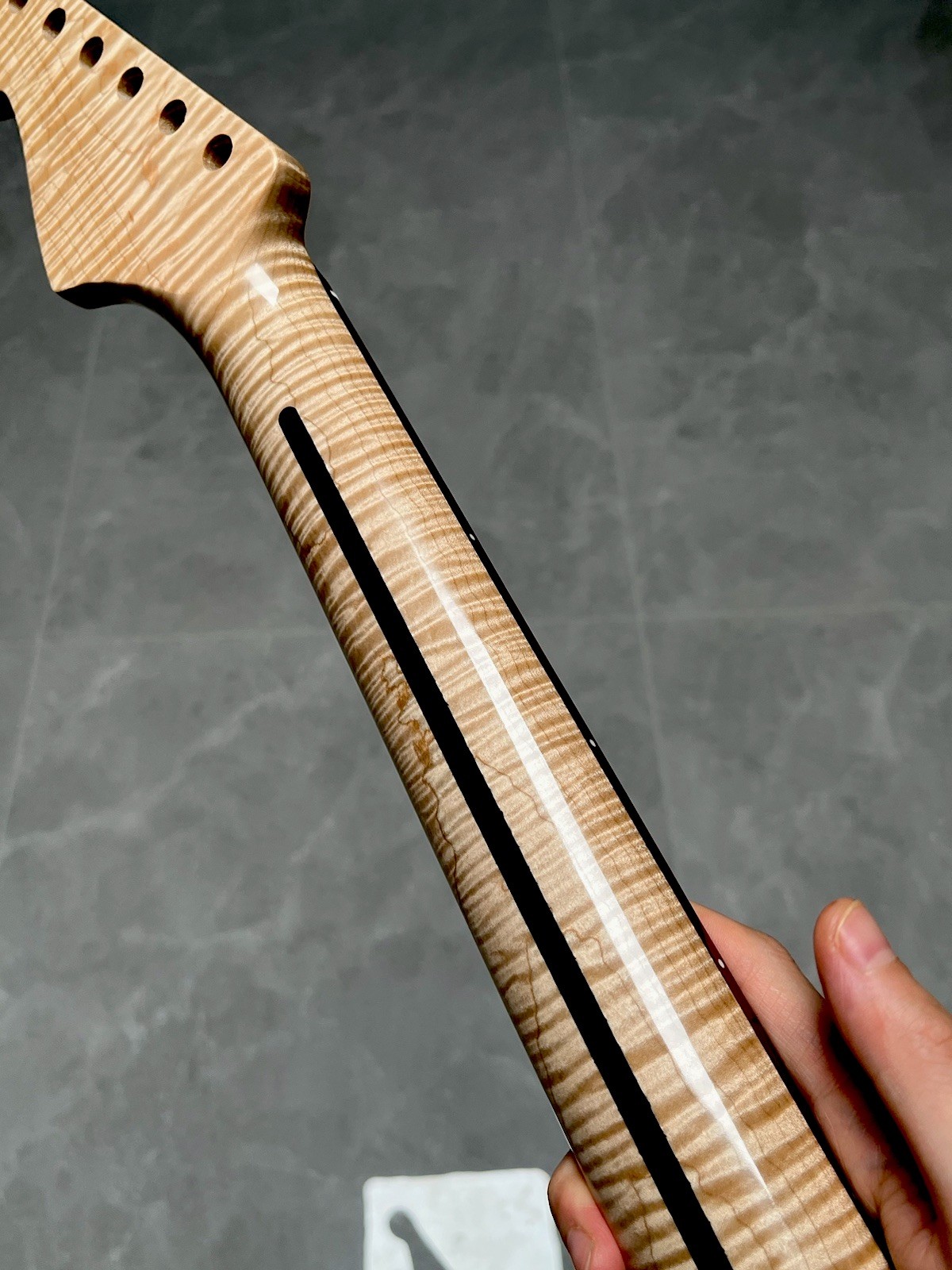 Manico chitarra elettrica AAAAA inox 22Fret palissandro colore naturale fiamma acero foto 2