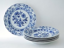 5 x Porzellan Czechoslovakia Teller mit Zwiebelmuster 21 cm