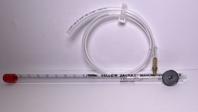 Yellow Jacket 78075 Water-Type Manometer -2'' to 0 to 15'' W.C. Scale - NEW