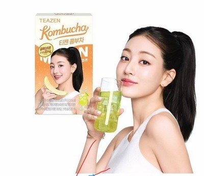 TEAZEN Kombucha Melon 10 sticks - TWICE Jihyo's Choice, Low Calorie Detox Drink
