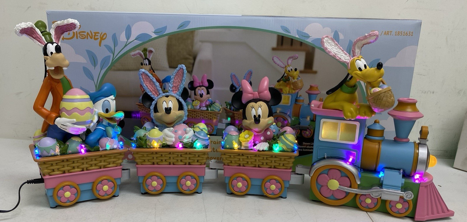 Disney Spring Train 4 Piece Set Illuminated Musical Light Up Easter Mickey Mouse