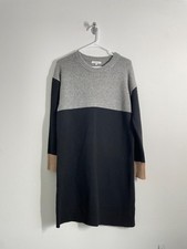 Madewell Sweater Dress Women XS Black Colorblock Merino Wool Casual Minimalist