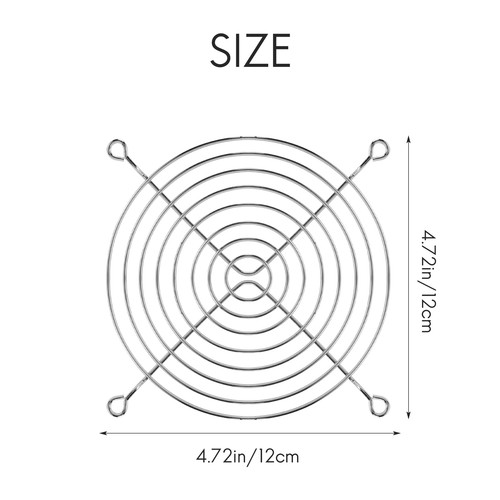 Protège-doigts en métal pour grille ventilateur DC 120mm 12cm ton argent X9L13993 - Photo 2/8