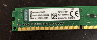 Kingston 8GB (2x4GB) 1Rx8 PC3-12800U DDR3 LOW PROFILE Desktop RAM