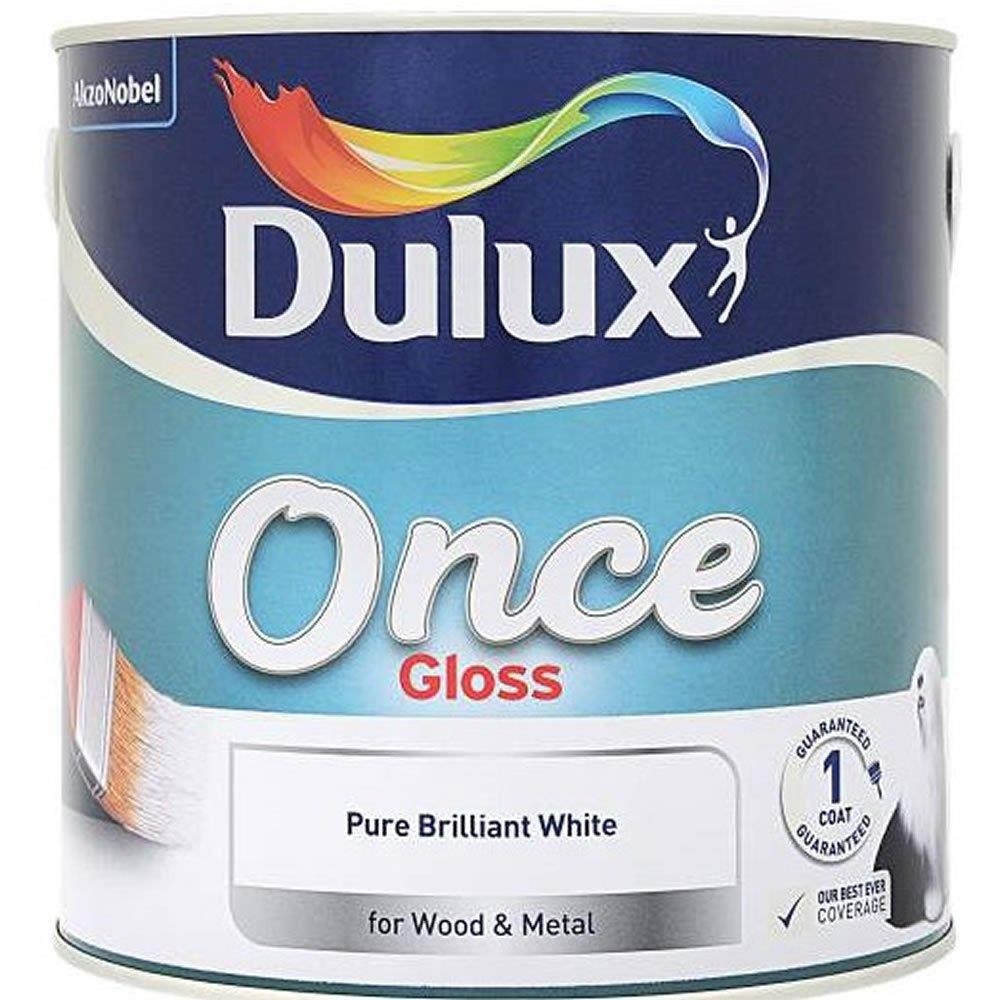 Dulux Once Gloss 2.5Ltr Pure Brilliant White - Image 2
