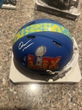 Quinyon Mitchell signed Philadelphia Eagles Super Bowl 59 blue mini helmet JSA 